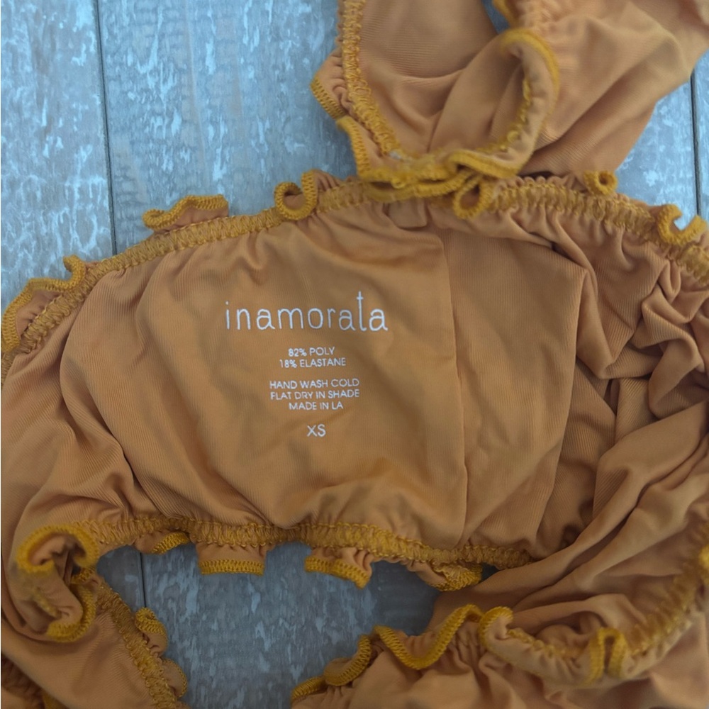 Orange Ruffled Off-Shoulder Top - Picture 2 of 2